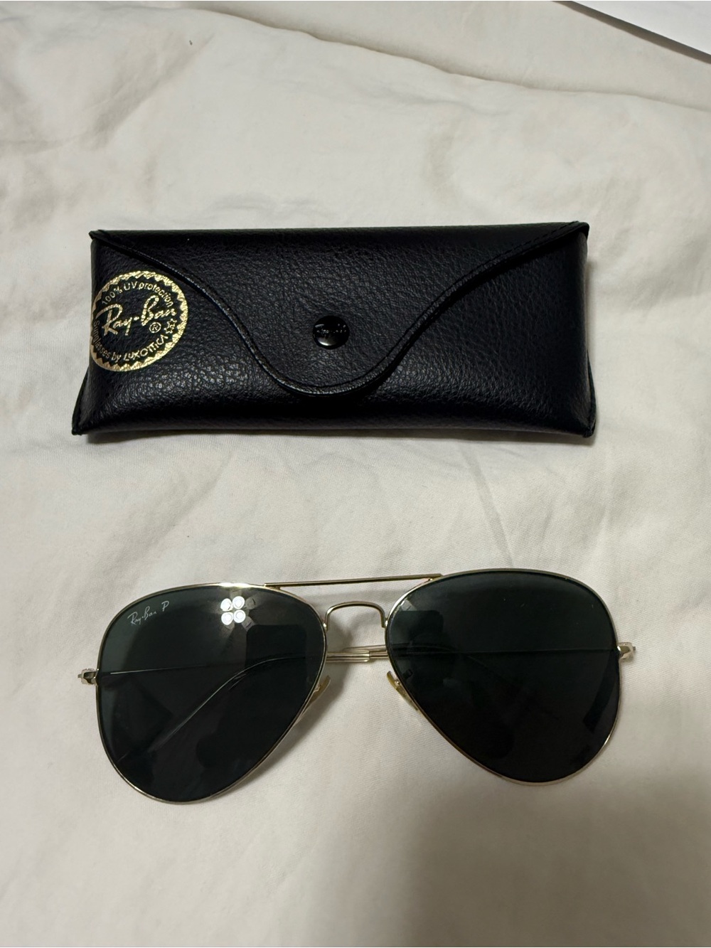 Ray-Ban Aviator Sunglasses - Gold Frame with Dark Lenses